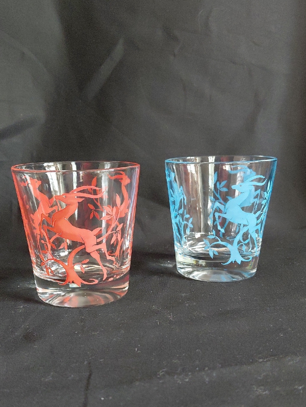 Pair Vintage Antelope Rocks Glasses
